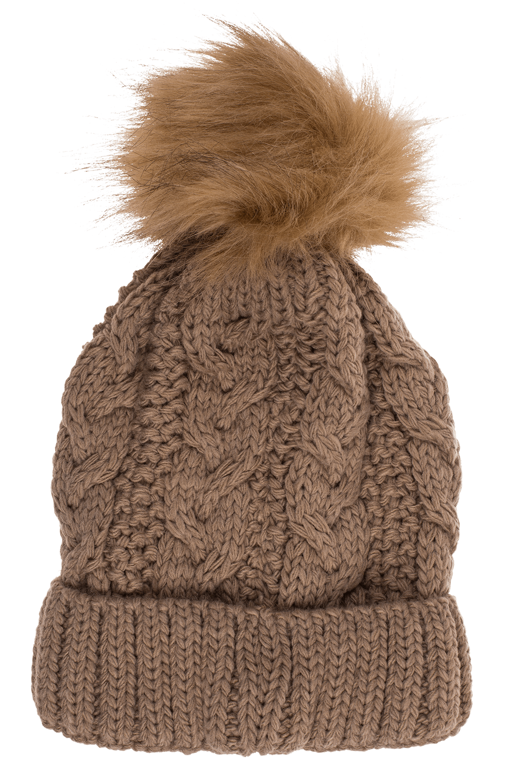 Comfort cap with artifical fur pompom,