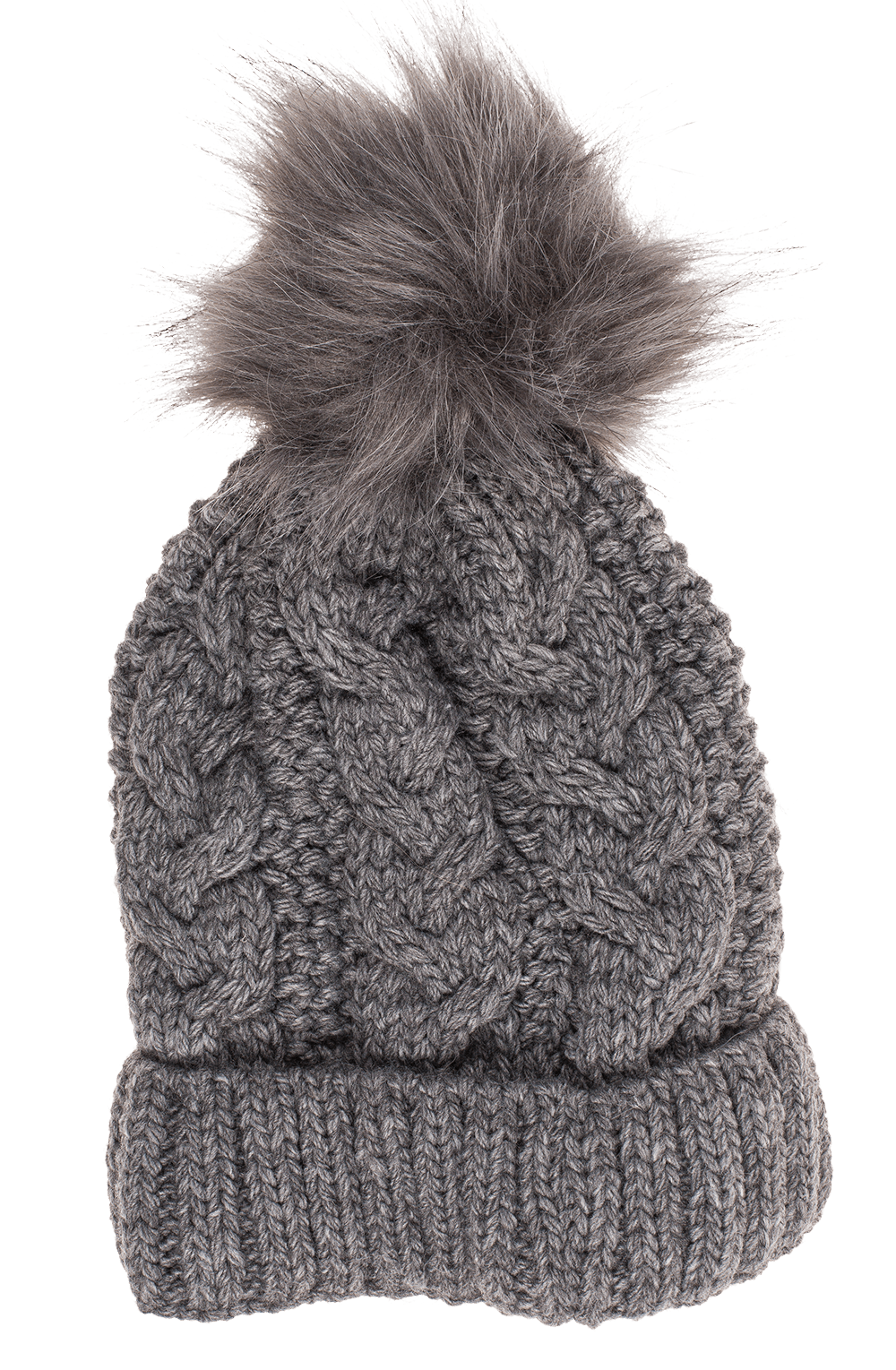 Comfort cap with artifical fur pompom,