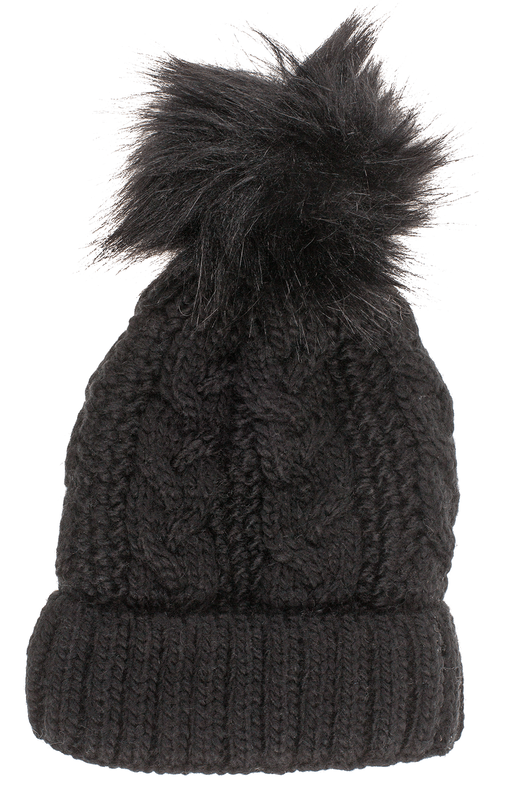 Comfort cap with artifical fur pompom,