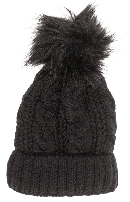 Comfort cap with artifical fur pompom,
