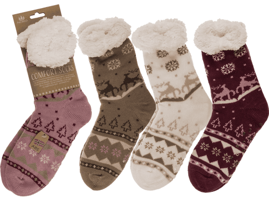 Woman comfort socks, Kissing Reindeers,