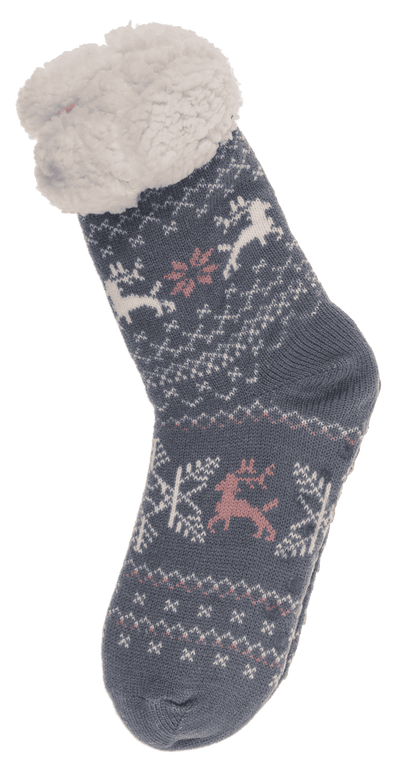 Damen-Hüttensocken, Reindeer & Snowflake,