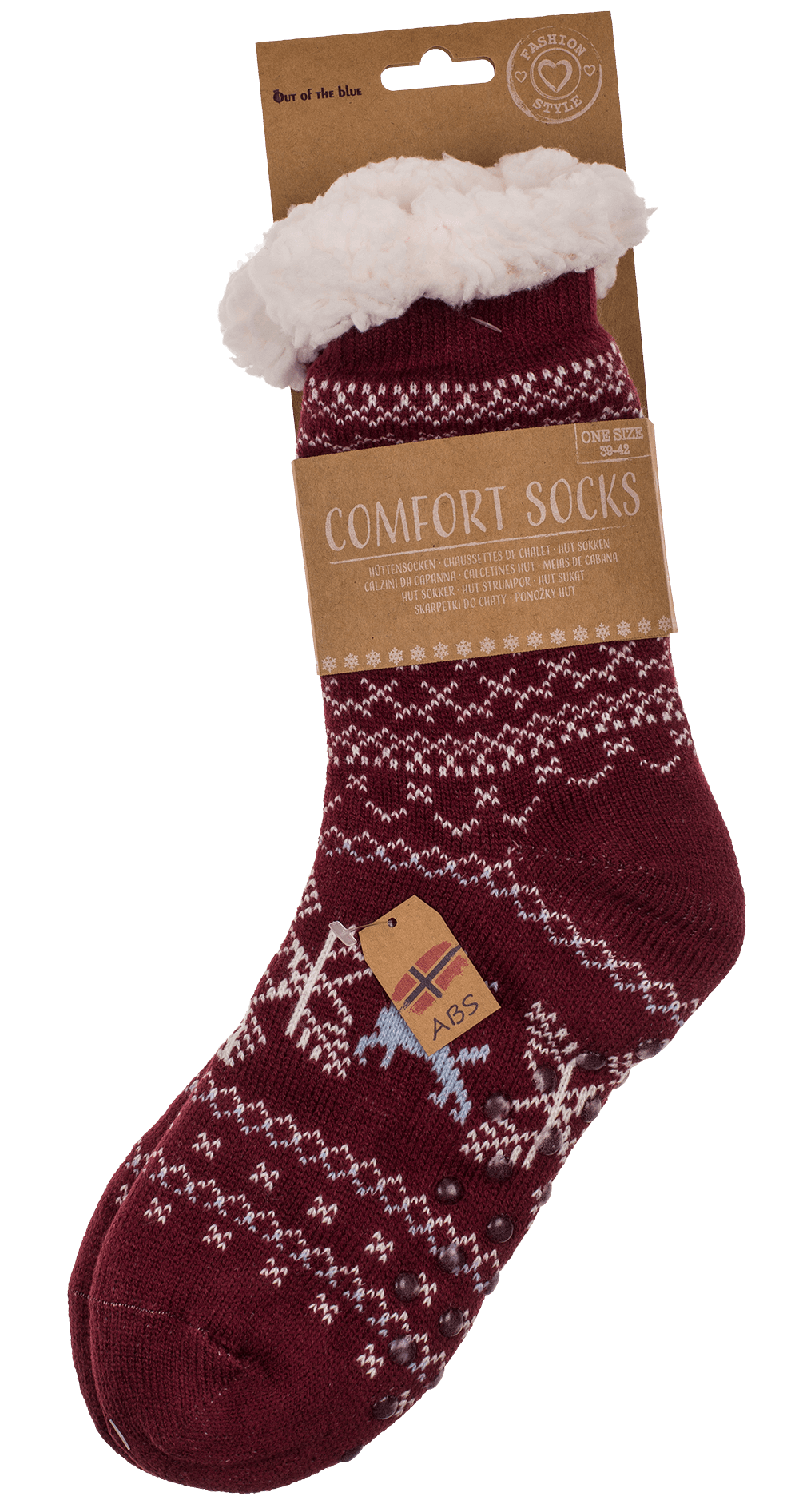 Woman comfort socky, Reindeer & Snowflake,