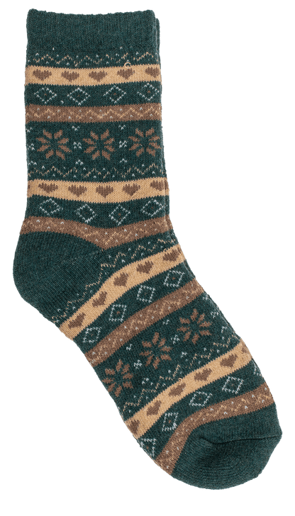 Knitted Socks, Unisex, Iceflower & hearts,