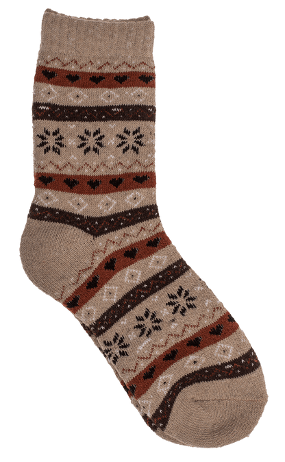 Knitted Socks, Unisex, Iceflower & hearts,