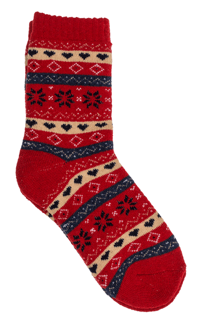 Knitted Socks, Unisex, Iceflower & hearts,