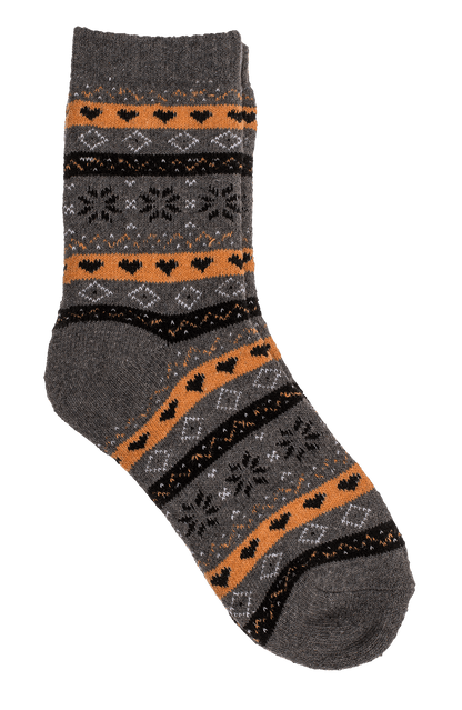 Knitted Socks, Unisex, Iceflower & hearts,