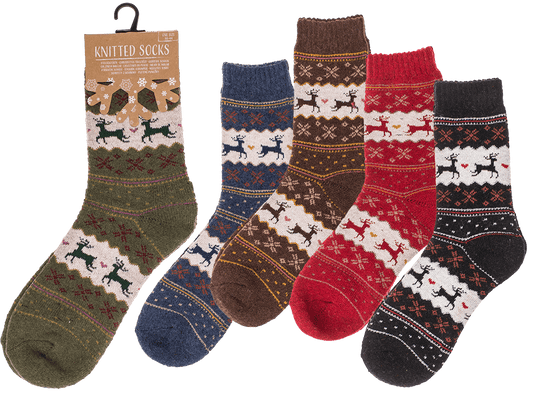 Knitted Socks, Unisex, Reindeer,