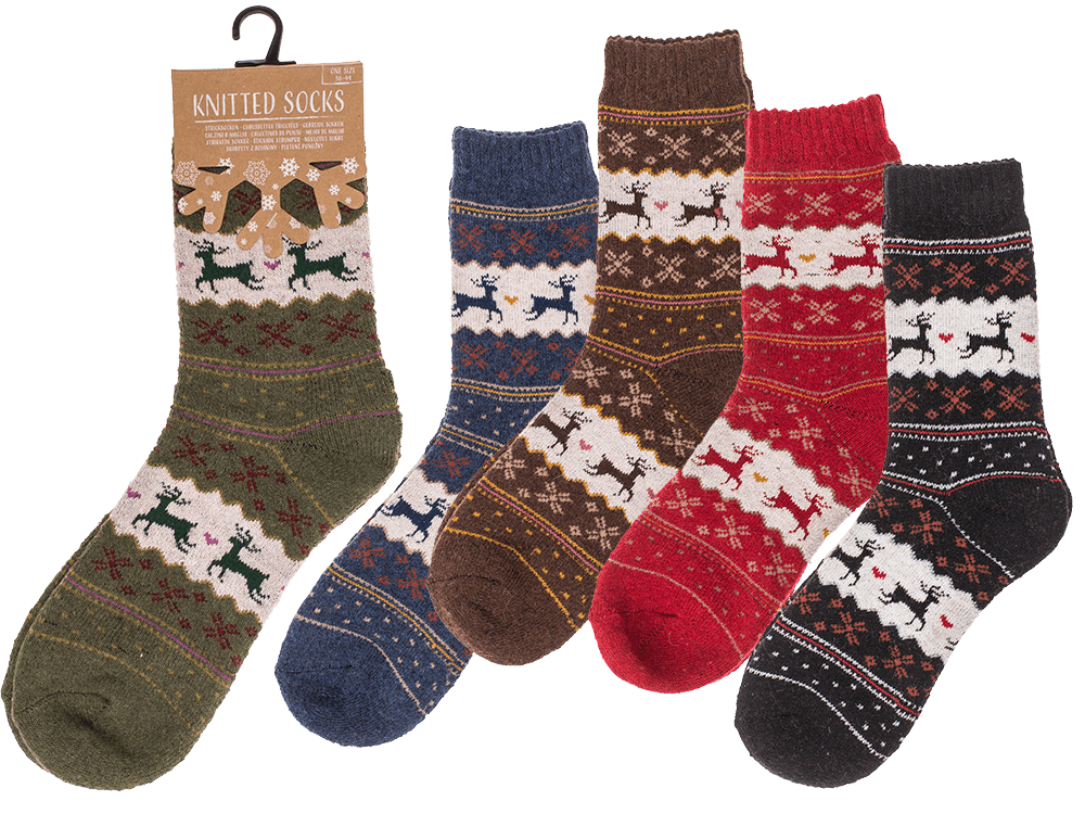 Knitted Socks, Unisex, Reindeer,