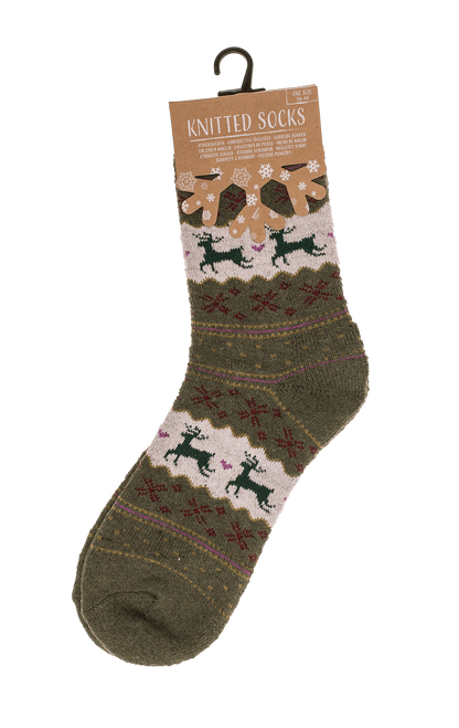 Knitted Socks, Unisex, Reindeer,