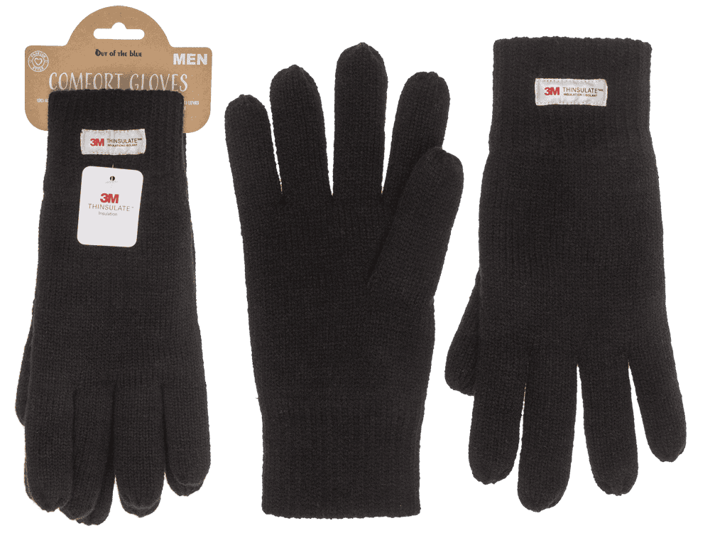 Black colored mens gloves with 3M inner lining,
