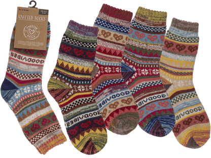 Knitted socks for woman, Good Vibes,