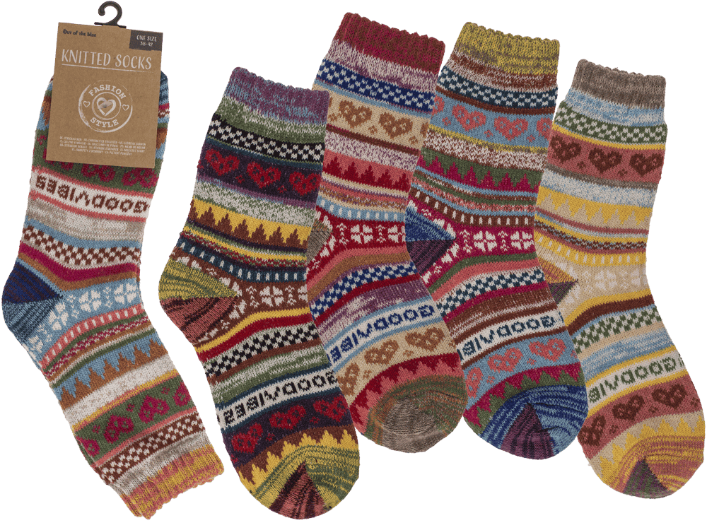 Knitted socks for woman, Good Vibes,