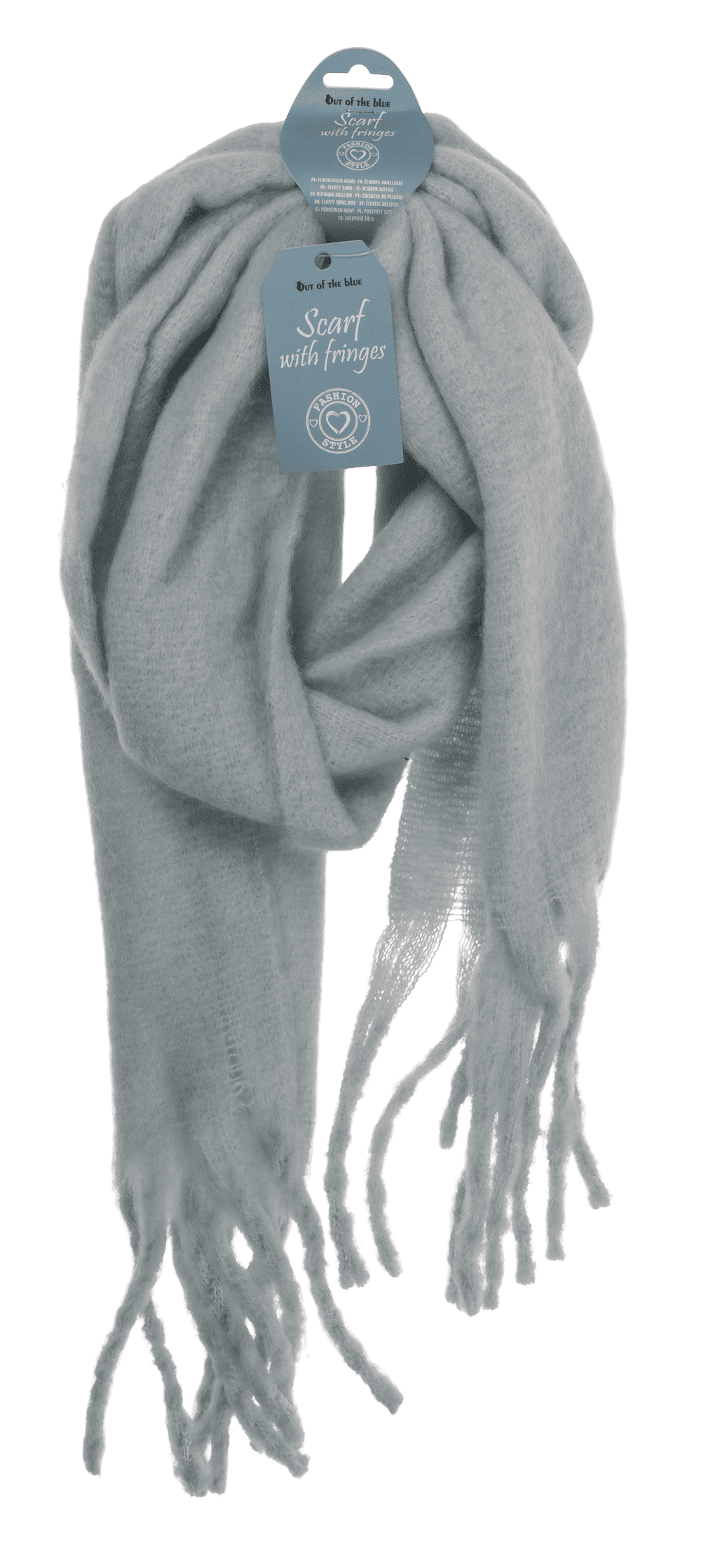 Fluffy scarf with frings,