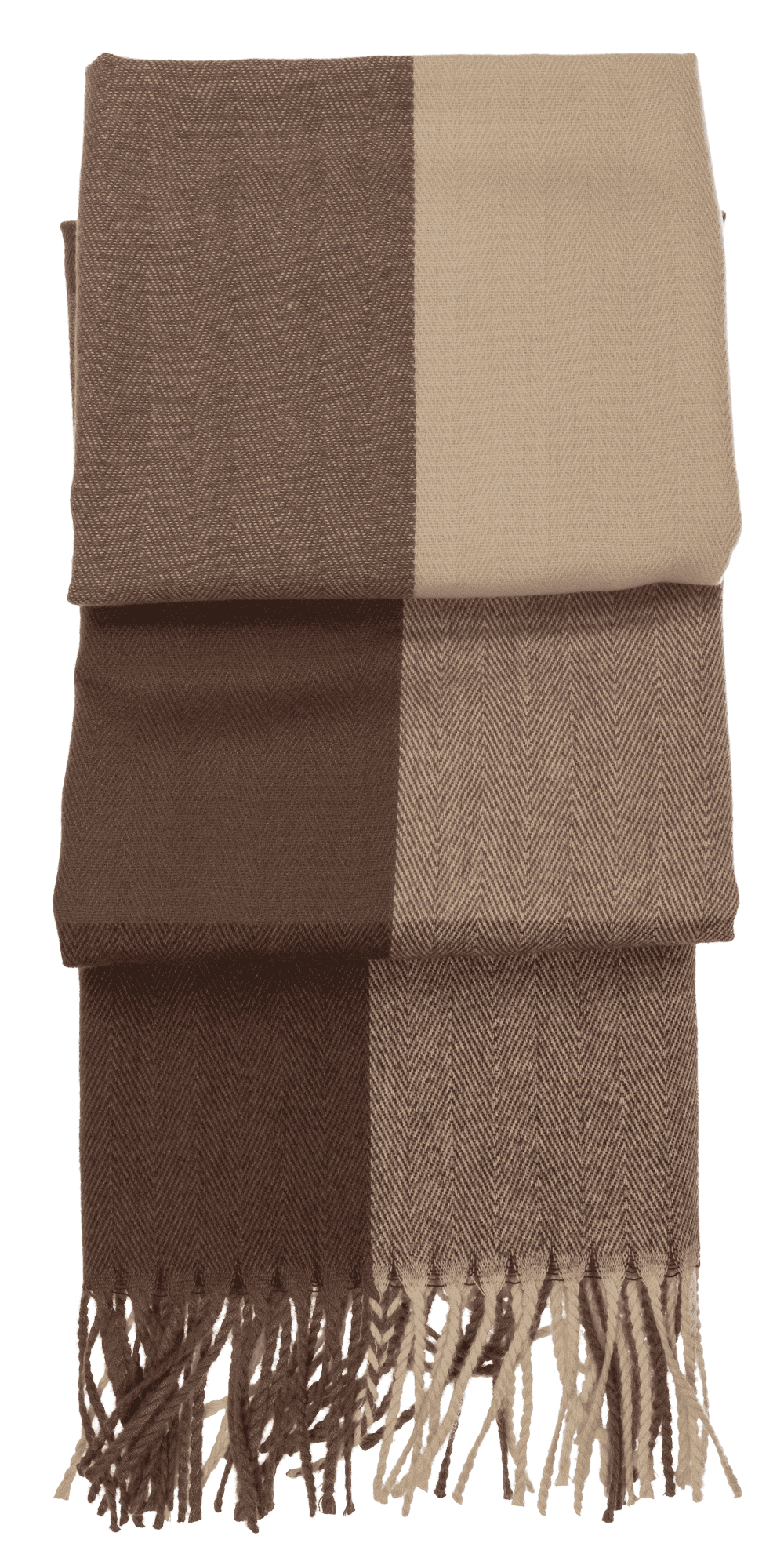 Square patterned scarf with frings, 65 x 180 cm