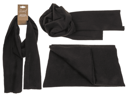 Uni coloured scarf, black, 30 x 170 cm,
