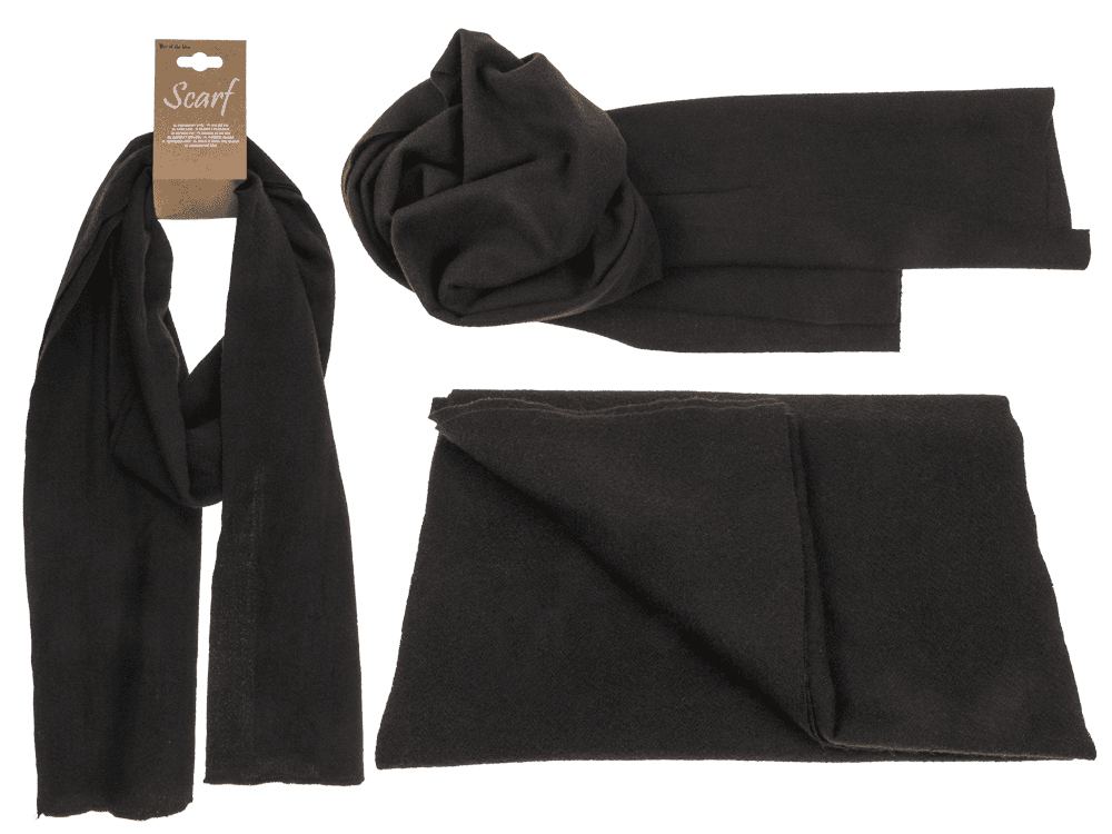 Uni coloured scarf, black, 30 x 170 cm,