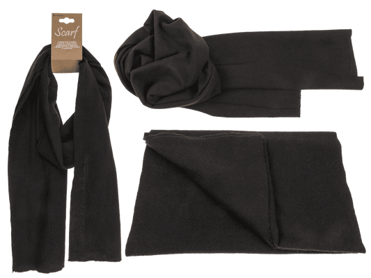 Uni coloured scarf, black, 30 x 170 cm,