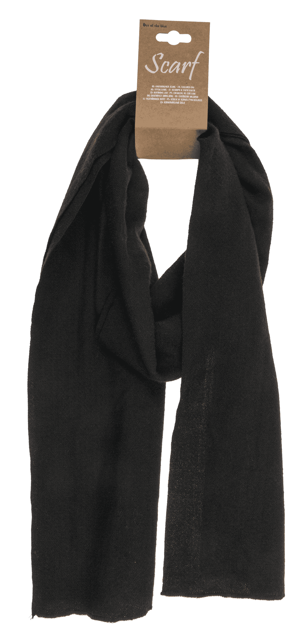 Uni coloured scarf, black, 30 x 170 cm,