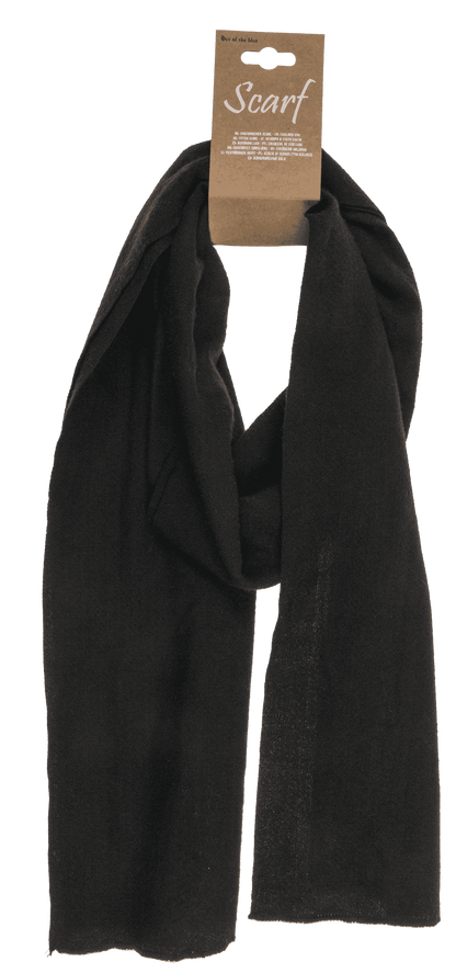 Uni coloured scarf, black, 30 x 170 cm,