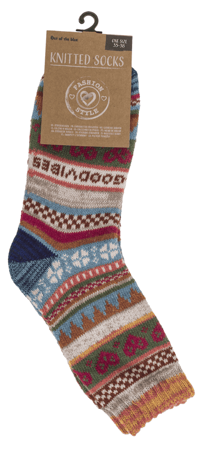Knitted socks for woman, Good Vibes,