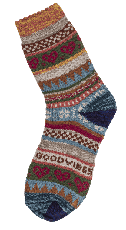Knitted socks for woman, Good Vibes,