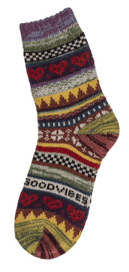 Knitted socks for woman, Good Vibes,