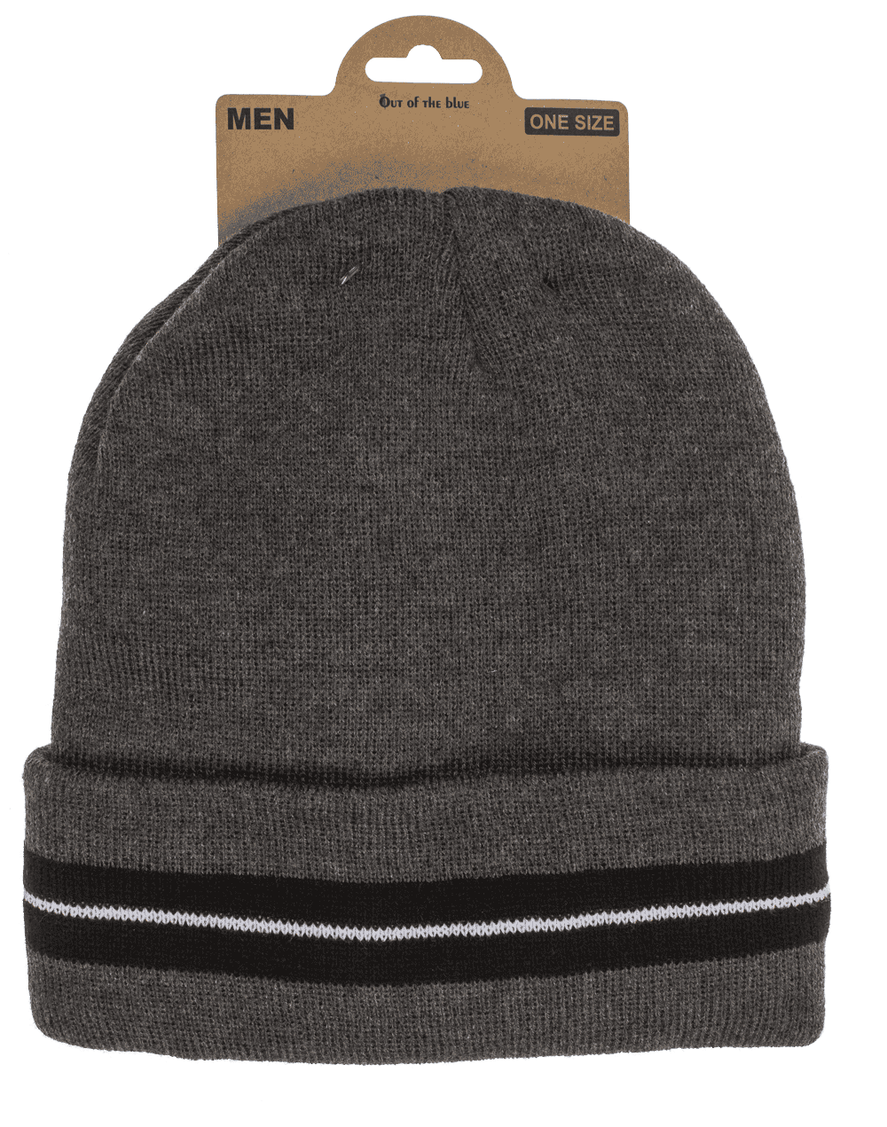 Men winter hat, Striped, with inner lining,