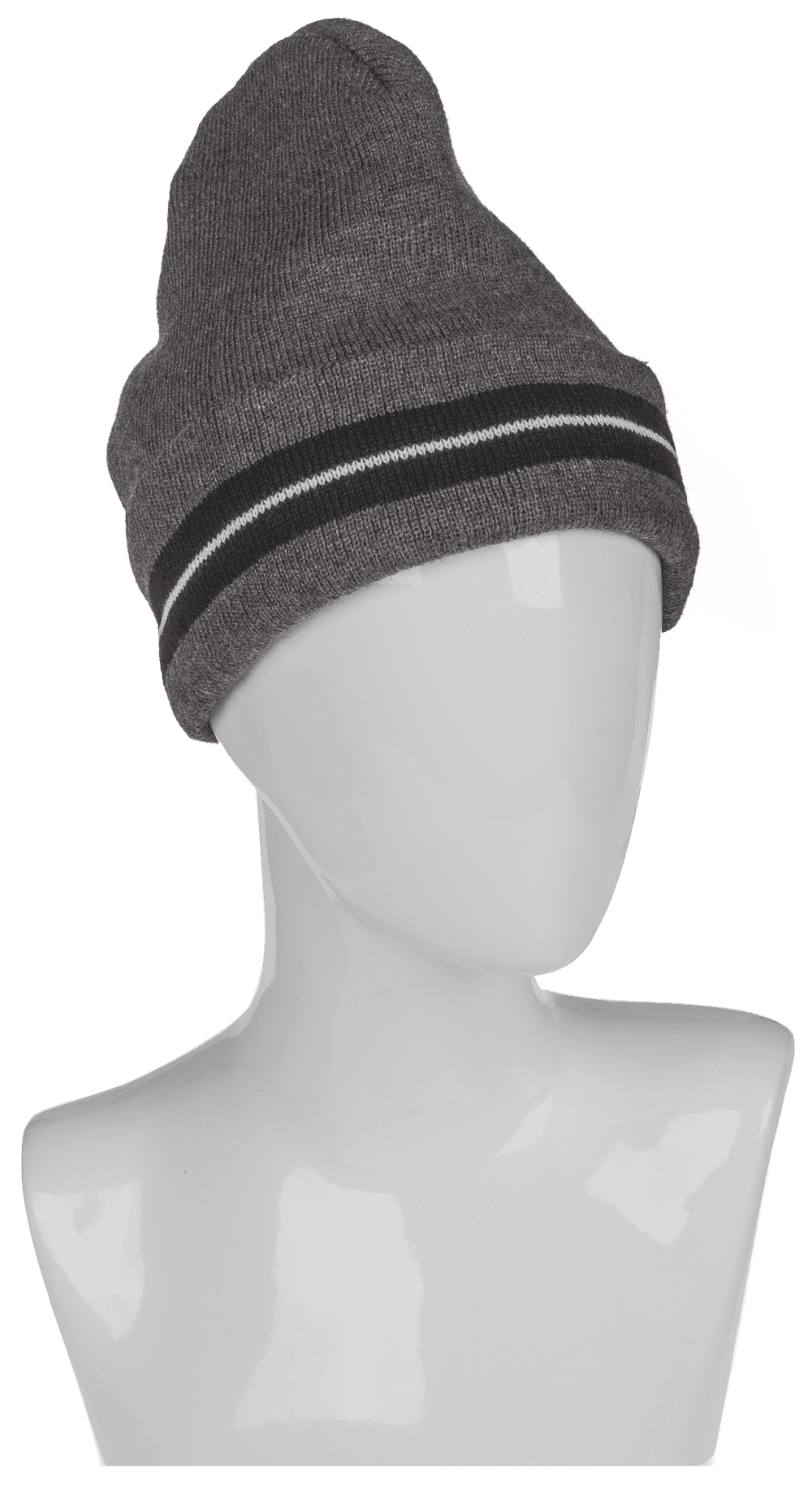 Men winter hat, Striped, with inner lining,