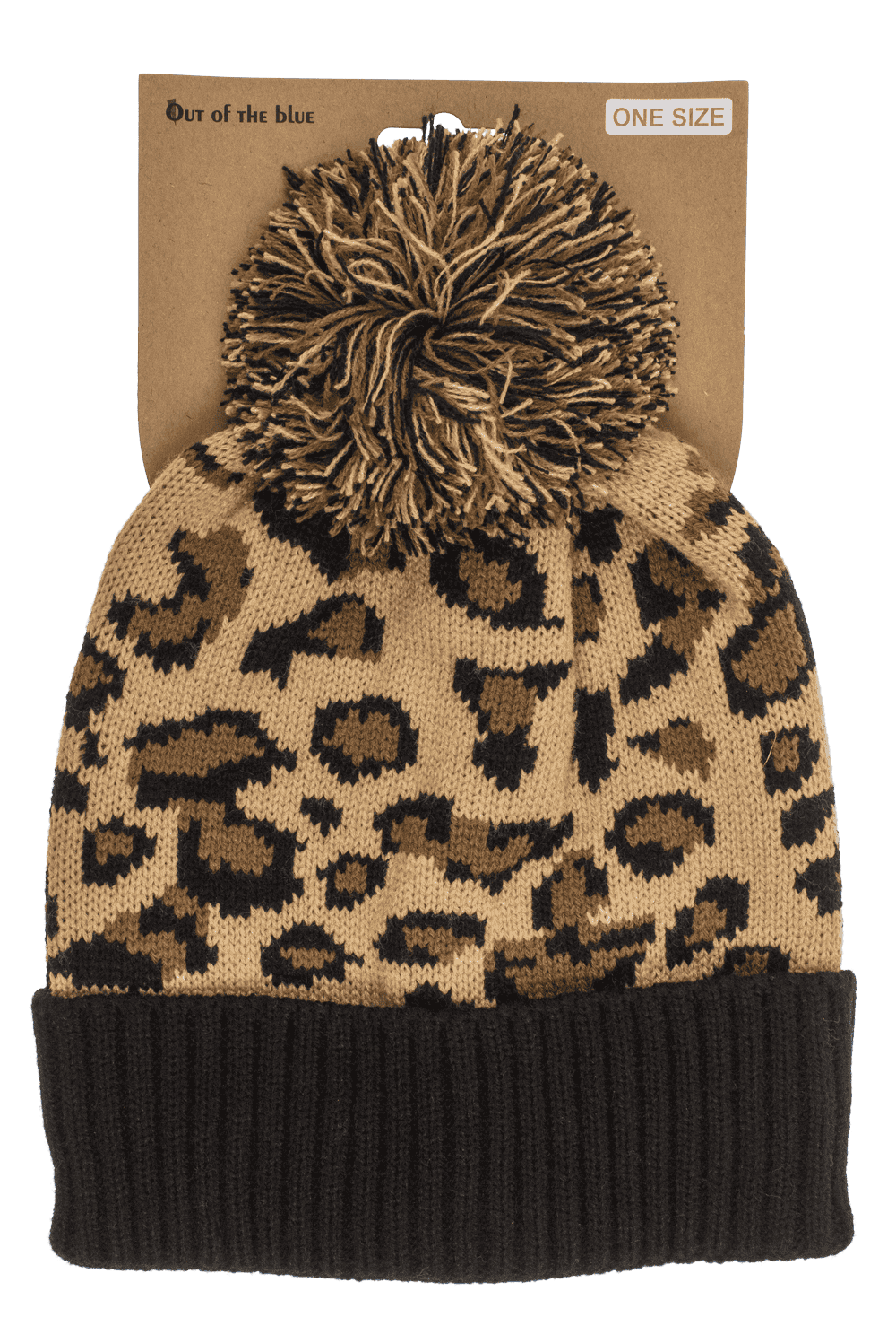 Winter hat with artificial fur, Leopard,