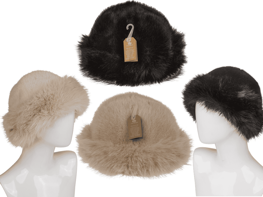 Women winter hat made of faux fur,
