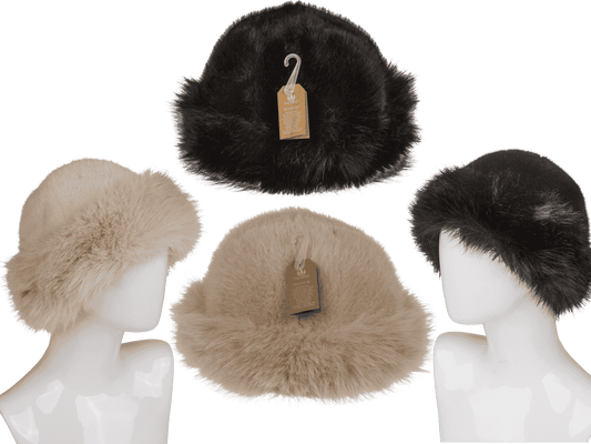 Women winter hat made of faux fur,
