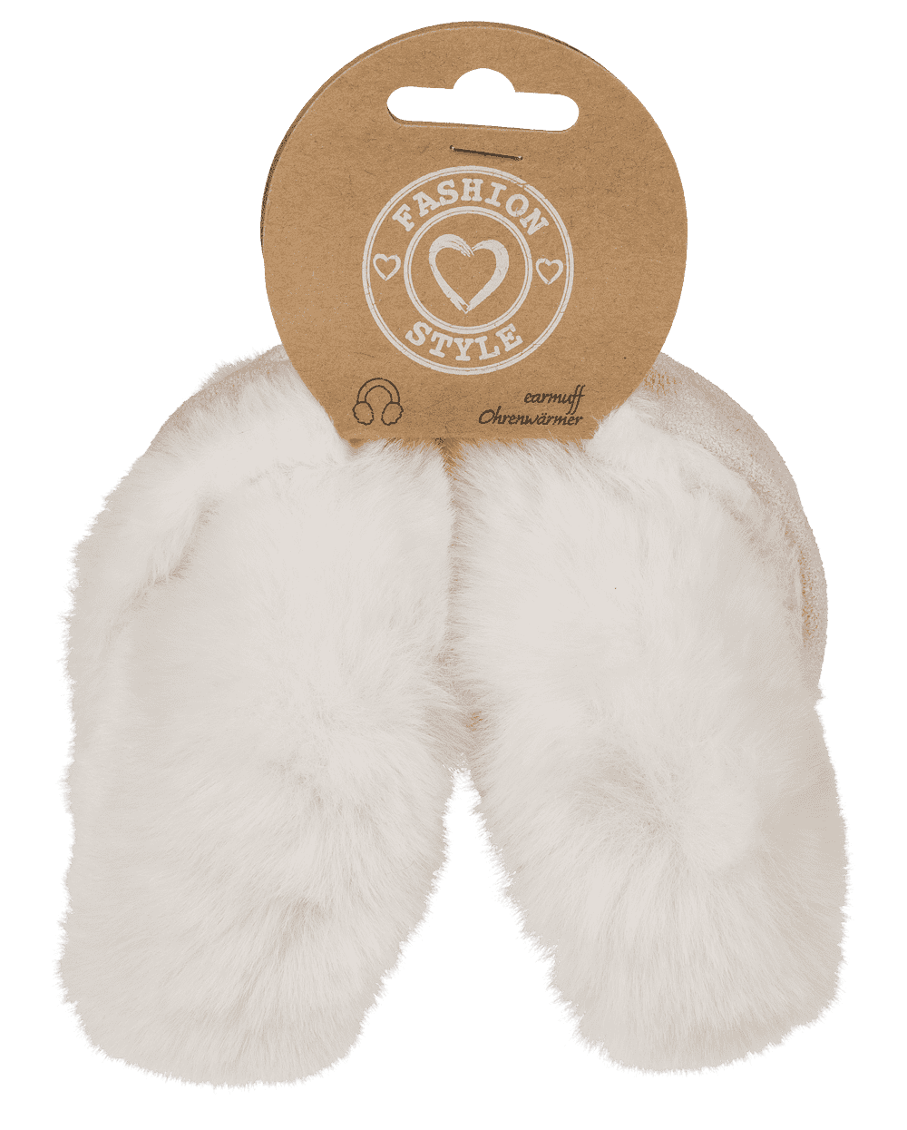 Foldable ear muffs, White Fur,