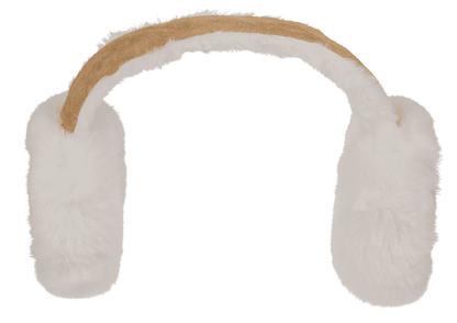Foldable ear muffs, White Fur,