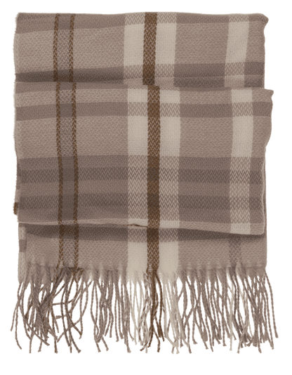 Checked scarf, Elegant, with tassels,