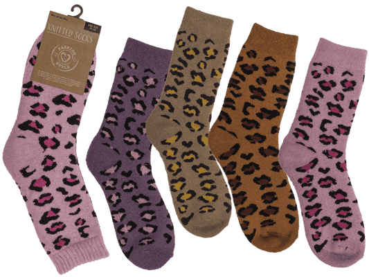 Women knitted socks, Leopard,