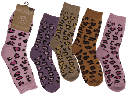 Knitted socks for women, Leopard,