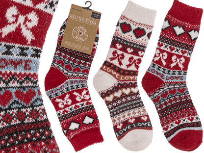 Knitted socks for women, Love,