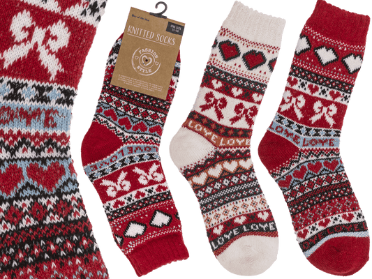 Knitted socks for women, Love,
