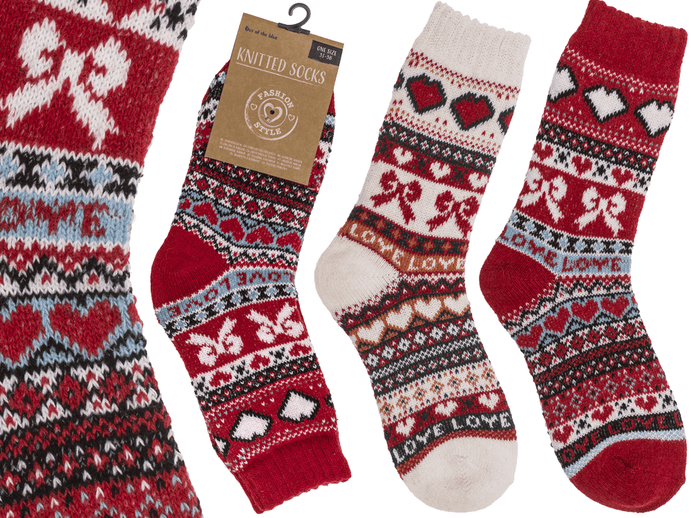 Women knitted sock, Love,