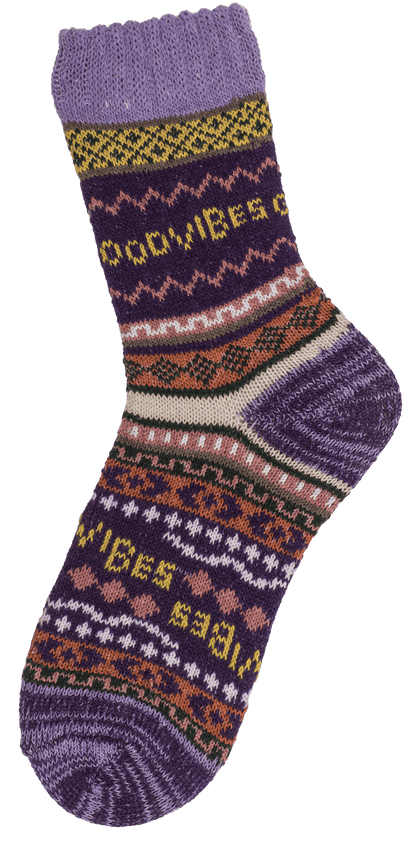 Knitted socks for women, Good Vibes,
