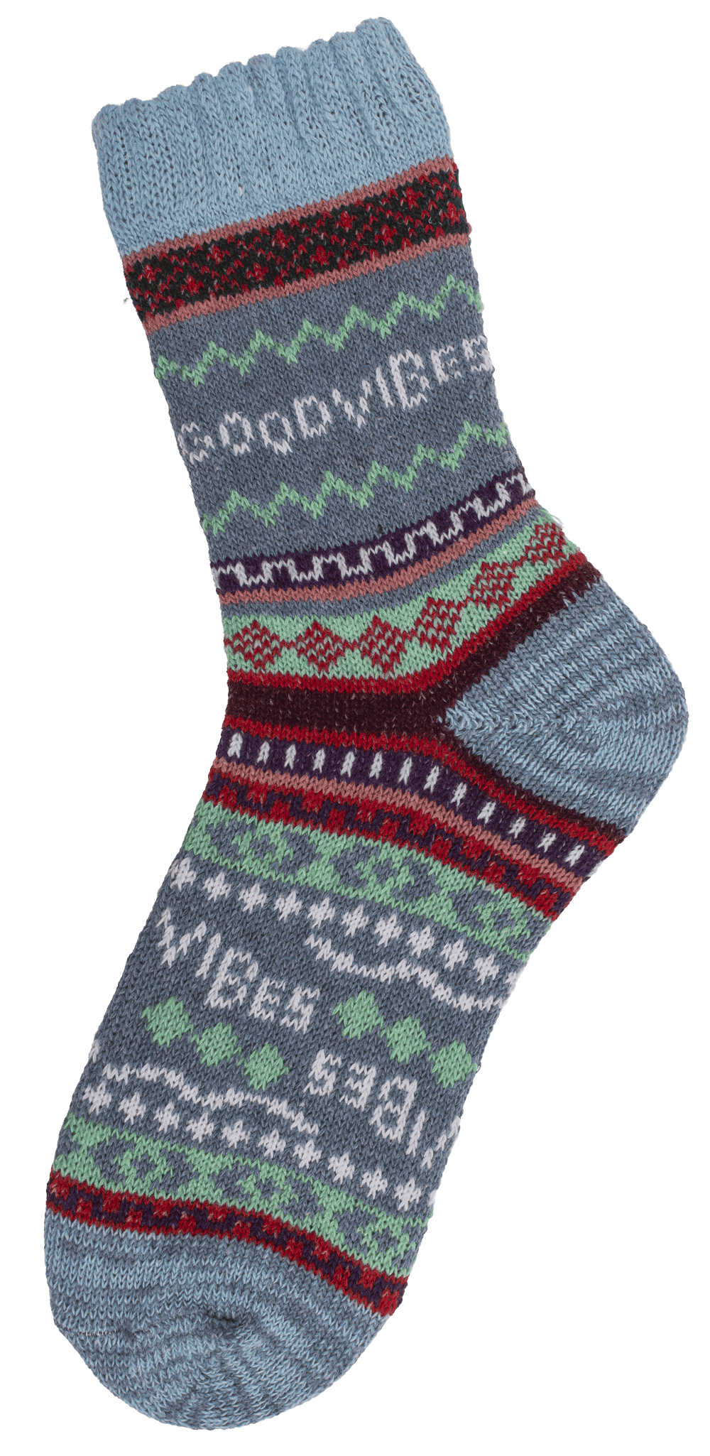 Knitted socks for women, Good Vibes,