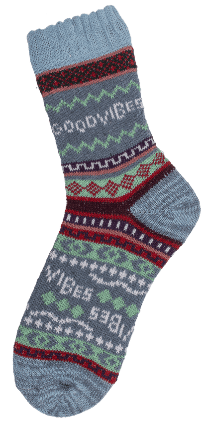 Knitted socks for women, Good Vibes,