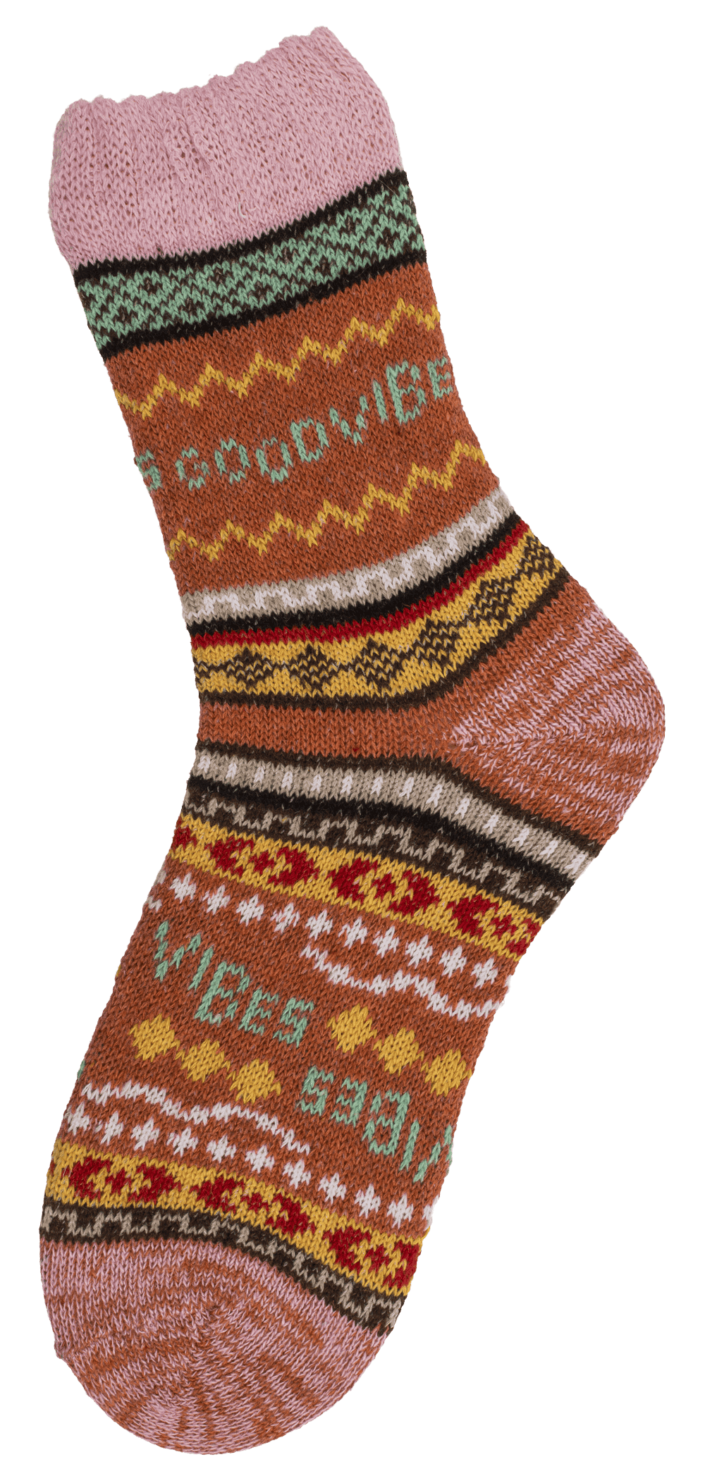 Knitted socks for women, Good Vibes,