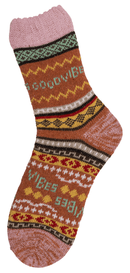 Knitted socks for women, Good Vibes,