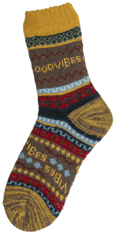 Knitted socks for women, Good Vibes,