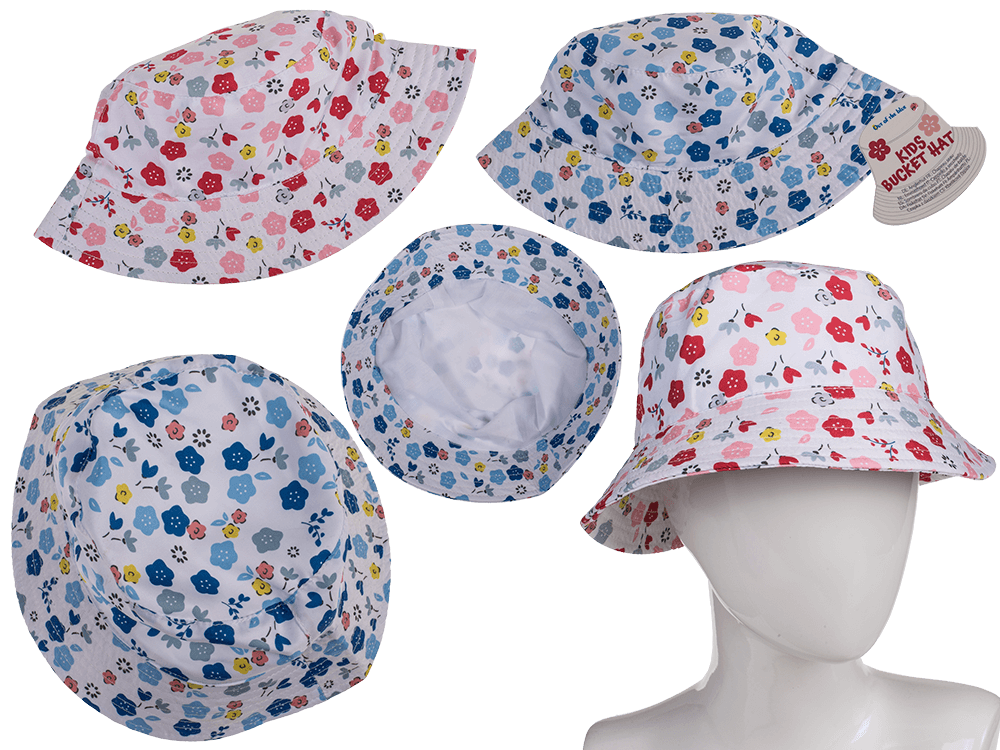 Kids bucket hat, Flowers, 2 ass.,