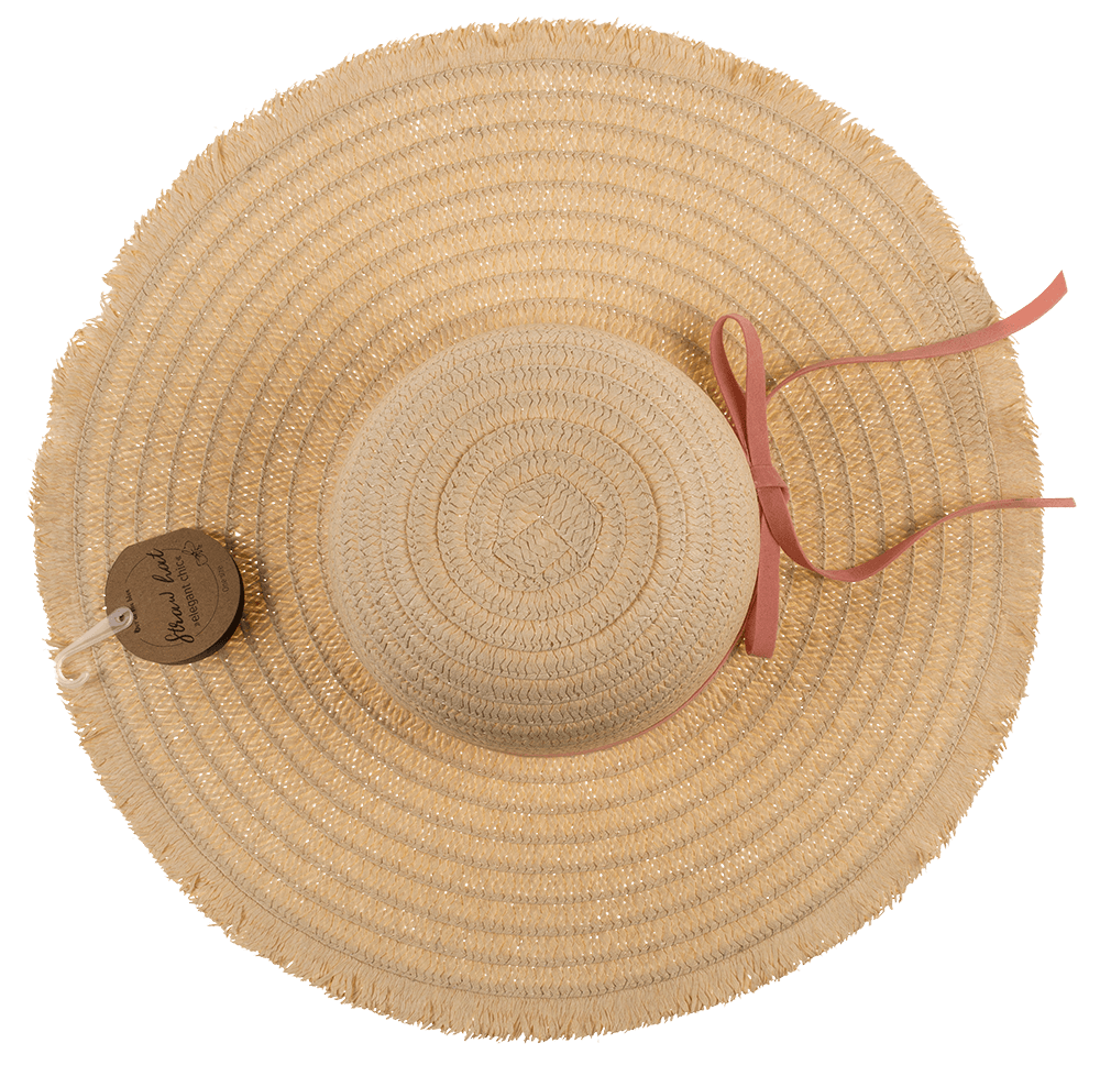 Straw Hat with ribbon, Elegant Chic,