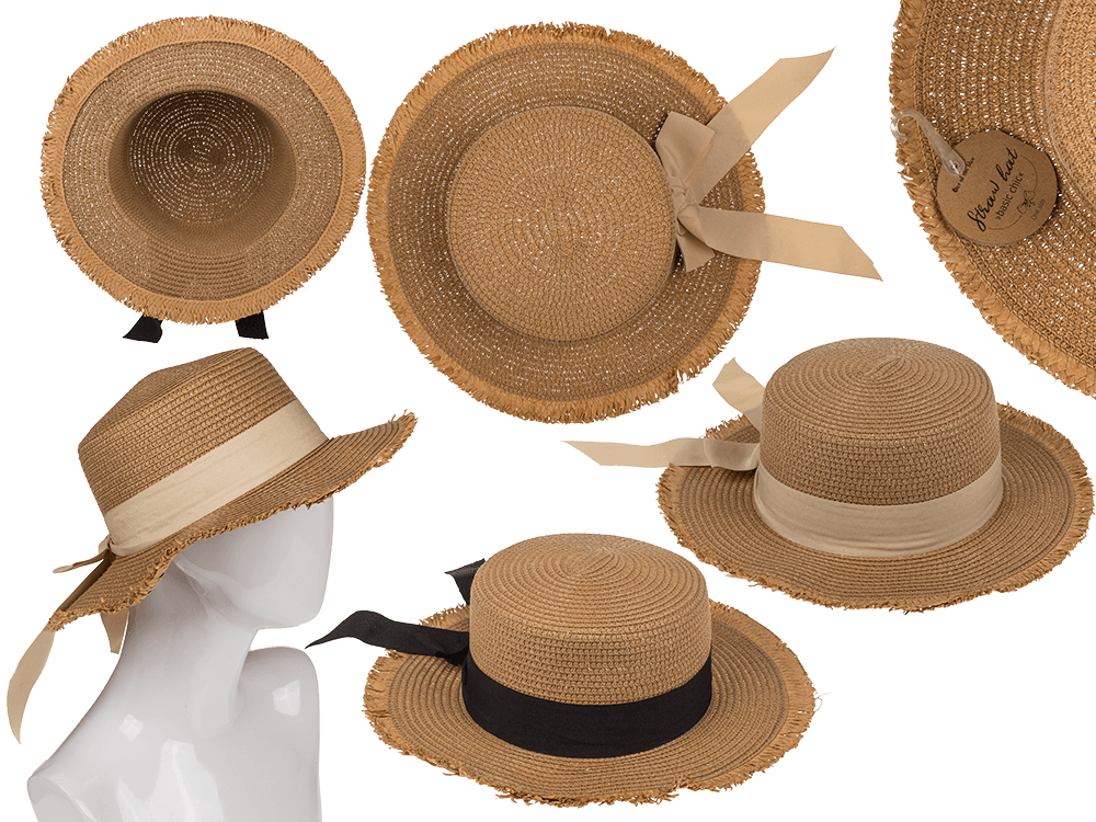 Straw Hat with ribbon. basic chic,