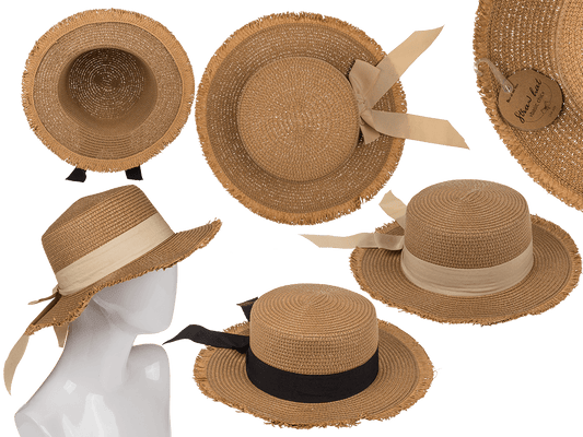 Straw Hat with ribbon. basic chic,